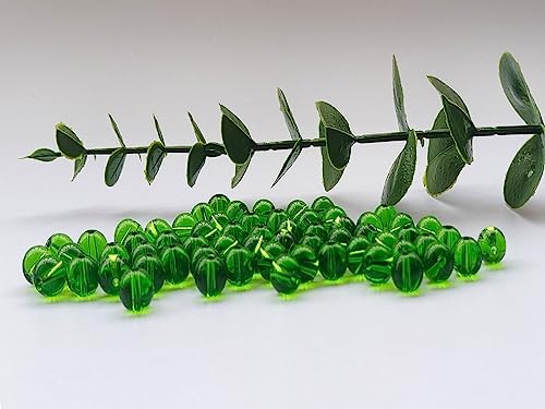Glass Beads 8mm 100pcs Round Smooth Loose Beads for Bracelet Necklace Jewelry Making Craft DIY （8mm, 50802 Green） - color: Green, size: 8mm
