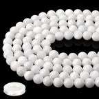 70PCS Natural 8MM Healing Gemstone, Moonstone Energy Stone Round Loose Beads, Semi-Precious Crystal Beads with Free Elastic String for Jewelry Making DIY - color: Moonstone, size: 8MM