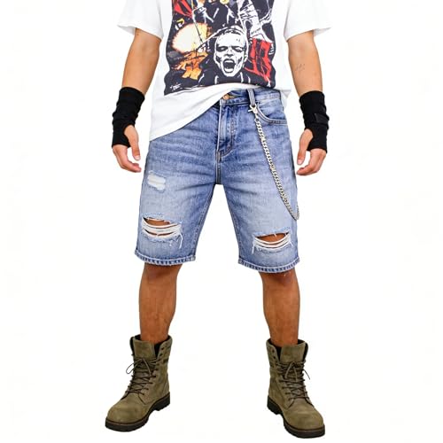 Layered Punk Pants Chain for Men Women, Gothic Hip Hop Jean Chain Wallet Chain Biker Trouser Chain, Goth Emo Fashion Keychain Accessories - color: 1L-Prickly Chain