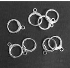 Adabele 100pcs Hypoallergenic Round Hoop Huggie Earring Hooks Leverback Ear Wire 14mm Sterling Silver Plated for DIY Craft Earrings Jewelry Making CF262-1 - color: Silver