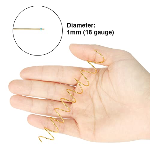 18 Gauge Aluminum Craft Wire, 165 Feet 1mm Bendable Metal Wire for Jewelry Making, Sculpting, Modelling, Wreath Making, Floral Making, Beading, Wire Wrapping (Gold) - color: Gold