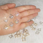 16-Pcs Crystal Jewelry Making Charms Silver Pendant Charm For Women Making Jewelry Crafts Rhinestone Charms - color: Clover