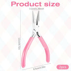 2 Pcs Chain Nose Pliers For Jewelry Making, 4.5 Inch Flat Nose Jewelry Pliers Precision Small Craft Plier for Jewellery Repair, Wire Bending, Object Grasping (Blue Pink) - color: Blue, Pink