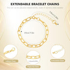 Zplontya Gold Charm Bracelet Making Kit - 545 Pcs Jewelry Making Supplies with 20Pcs Bracelet Chains, Storage Box & Gift Bags, DIY Bracelet Kit for Jewelry Making, Gold Charms for Crafting - color: Gold