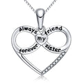 Forever Connected Mother & Son Necklace – Heart Pendant Gift for Mom, Sterling Silver Jewelry for Mother's Day or Birthday - style: Sister D