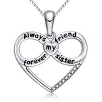 Forever Connected Mother & Son Necklace – Heart Pendant Gift for Mom, Sterling Silver Jewelry for Mother's Day or Birthday - style: Sister D
