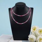 YOUBEIYEE 6.5 Feet Colorful Rose Pink Enamel Chain for Jewelry Making Oil Drip Link Chains Silver Plated Jewelry Chain Roll with Jewelry Findings - color: Rose Pink Silver
