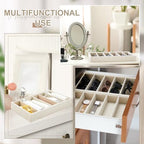 Juexica 4 Pcs Velvet Sunglasses Organizer Tray 6 Grid Sunglass Organizer Velvet Tray Stackable Glasses Display Case for Women Glasses Jewelry Display Watch (Beige) - color: Beige