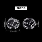 AHANDMAKER 30 Pc Acrylic Ring Display Holder - Transparent Ring Showcase for Selling, Wedding & Home Retail Showcase, Round - style: Round