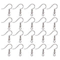 TOAOB 100pcs Earring Hooks Hypo Allergenic French Ear Wires with Ball and Coil 18mm Nickel Tone Fish Hook Earrings Making Supplies Jewelry Findings - color: Silver gray