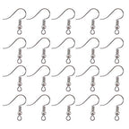 TOAOB 100pcs Earring Hooks Hypo Allergenic French Ear Wires with Ball and Coil 18mm Nickel Tone Fish Hook Earrings Making Supplies Jewelry Findings - color: Silver gray
