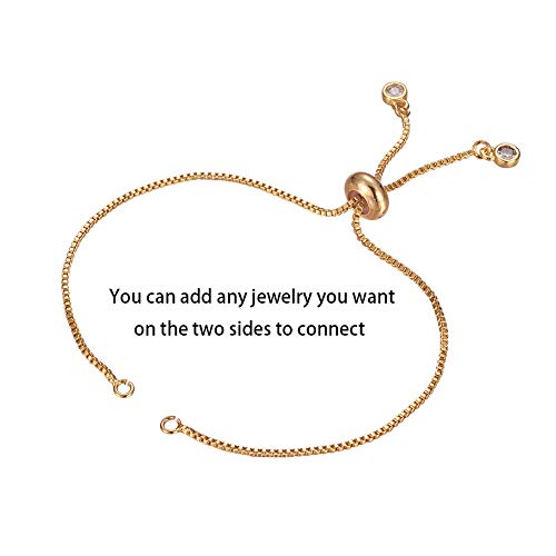 DanLingJewelry 20pcs Adjustable Slider Bracelet Slider Extender Chains with Rhinestones Ends for Jewelry Making DIY 8 Inches(226mm) G - color: StyleⅠ-20 pcs-Golden