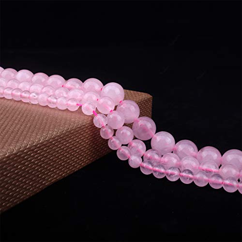 8mm Natural Rose Quartz Gemstone Round Loose Beads for Jewelry Making (45-48pcs) - color: Rose Quartz, size: 8mm