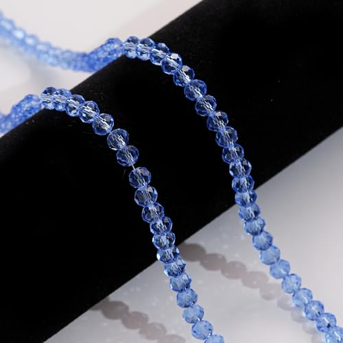 500PCS 6mm Round Crystal Glass Beads Faceted Spacer Beads Bulk for Jewelry Making Bracelets Necklace Earring Pendants Craft (Blue) - color: Blue, size: 6mm