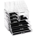 Sea Team 3-Layer Stackable Clear Makeup Organizer with Drawers, Acrylic Plastic Cosmetic Display Case, Jewelry Storage Box for Dresser, Bathroom, Vanity, Countertop (7 Drawers, 1 Lipstick Holder) - size: 7 Drawers, 1 Lipstick Holder