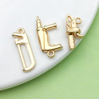 80pcs KC Golden Father's Day Series New Tools Hammer, Wrench, Saw, Screwdriver Pendant Jewelry Making DIY Keychain Earrings Pendant Various Design Charms for Jewelry Making Bracelets Necklace (SN902) - color: SN902