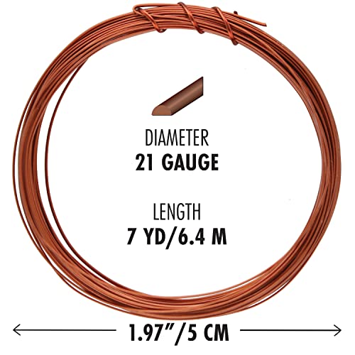 The Beadsmith Half-Round Craft Wire – Soft Temper Jewelry Wire, Antique Copper Color, 21 Gauge, 7 Yards - color: Antique Copper, size: 21 Gauge