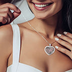 Hicarer 24 Pcs Rhinestone Pendant Trays Set Including 8 Heart Shape Double Sided Blank Pendant Charms with 16 Glass Domes Blank Discs Necklaces Halloween Jewelry Making - color: Silver