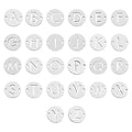 UNICRAFTALE Stainless Steel Alphabet Link Charms from A to Z Letter Pendants Connectors for Earring Bracelet Necklace Flat Round Metal Pendant DIY Earring Bracelet Making - color: Metal Color