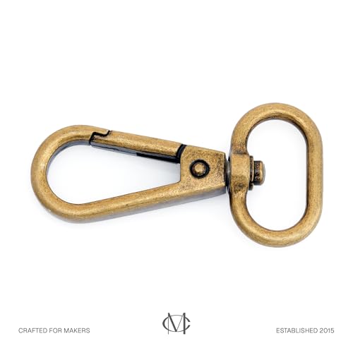 CRAFTMEMORE Snap Hook Swivel Push Gate Lobster Clasps Fashion Clips Purse Making FS10 Pack of 10 (Antique Brass, 3/4 Inch) - color: Antique Brass, size: 3/4 Inch