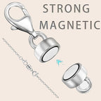 OHINGLT Magnetic Necklace Clasp Extra Strong, Silver Plated Magnet Jewelry Clasps Converters for Bracelet Necklaces Chain - color: 8Pcs Silver