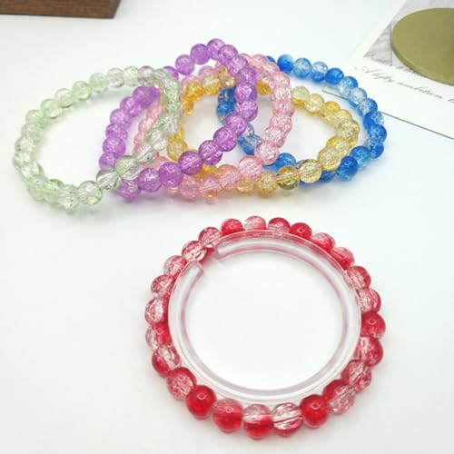 Colorful Stackable Resin Beaded Bracelets Set for Women Dainty Neon Clear Acrylic Beads Stretchable Bracelet Pack Trendy Transparent Round Balls Jewelry - color: Colorful2