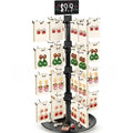 Jewelry Display for Vendors with 80 Hooks, 4 Tier Rotating Display Stand Earring Holder Organizer Adjustable Height, Earring Rack Keychain Necklace Bracelet Display for Retail - style: 4SL-BK
