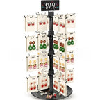 Jewelry Display for Vendors with 80 Hooks, 4 Tier Rotating Display Stand Earring Holder Organizer Adjustable Height, Earring Rack Keychain Necklace Bracelet Display for Retail - style: 4SL-BK