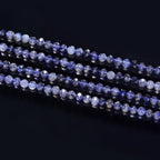 Adabele 15 Inch Natural Iolite Dichroite Healing Gemstone 3mm (0.12 Inch) Tiny Small Faceted Round Loose Beads Stone Spacer (110-120pcs) for Craft Jewelry Making GK3-20 - color: Iolite, size: 3mm (0.12") - 15 inch/1 strand
