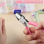 Flat Nose Pliers for Jewelry Making with 2 Replacement Tips, 5 Inch Soft Jaw Pliers with Consistent Grip, Wire Straightener for Beading, Looping, Gripping, Shaping - style: Flat Soft Jaw Pliers