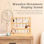 3 Tier Wooden Earring Display Stand With 18 Metal Hooks, Wood Keychain Display Stand for Showcasing Keys Jewelry and Accessories for Vendor Booth, Retail Store, Home