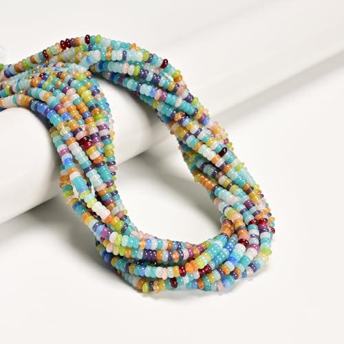 ICAI 2x4mm Natural Rondelle Beads – Loose Gemstone Spacers for DIY Jewelry Making (Blue Tones) - color: Blue Tones, size: 2x4