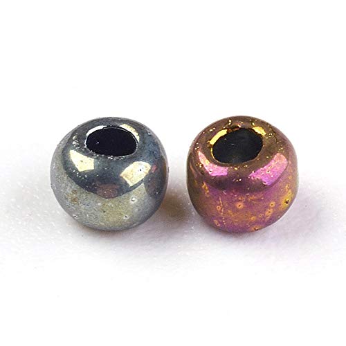 Craftdady 12/0 Metallic Glass Seed Beads 2x1.5mm Colorful Round Loose Pony Beads About 5000Pcs for Jewelry Making Hole: 0.5mm - color: Metallic Colorful, 2x1.5mm