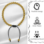 Amazing Gemstone Crystal Anklet Ankle Bracelets for Women - Waterproof Beaded Healing Crystal Anklets, Plus Size Chakra Gemstone Bead Anklet - color: Golden Hematite, style: Plain