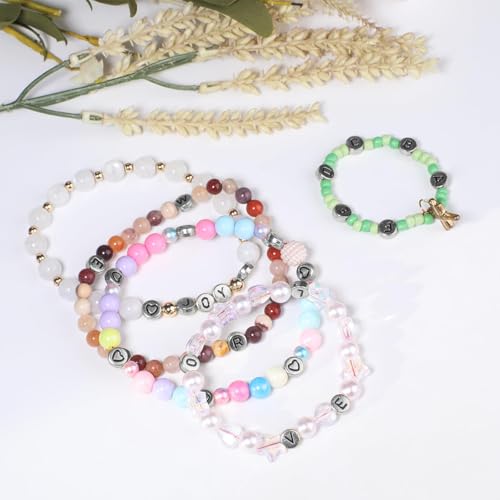 1000pcs Silver Mixed Round Acrylic Letter Beads 4x7mm Black Alphabet Number Beads for Jewelry Making and DIY Bracelets - color: Silver/Black Letter&Number, size: 4x7mm