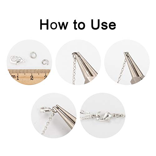 HDSupplies 50 Pieces - Lobster Clasps - Bright Silver Tone - 21x12mm w/ 2mm Hole - color: Bright Silver Tone, size: 21x12mm