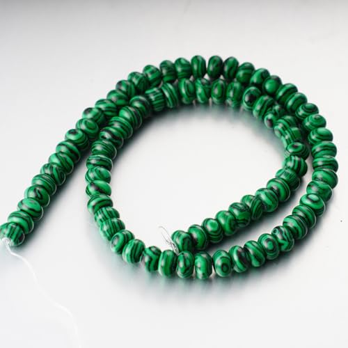 5x8mm Beads Rondelle Spacer Loose Beads for Jewelry Making DIY Crafts Design Handcraft Making 1 Strand 15.5"(Green Malachite) - color: Green Malachite