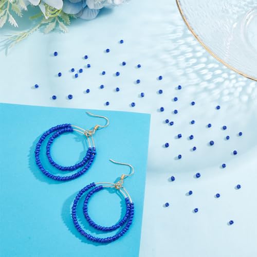 PH PandaHall 2000 Pcs 3mm Seed Beads, 8/0 Glass Seed Beads Round Small Pony Bead Waist Beads Mini Spacer Beads for Earring Bracelet Necklace Anklet Jewelry DIY Craft Making, Royal Blue - color: Blue-2000 Pcs