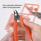 KATA Micro Wire Cutters Pliers: Precision Flush Cutter Tool for Jewelry Making, Hobby Models, Gundam, Electronics - 2-Pack Small Zip Tie Cutter Nippers - Mini Side Cutting Snips with Ergonomic Handle - color: 2 Pack Orange