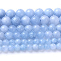 Dream Blue Chalcedony Stone Beads Jewelry Making Gemstone Round Crystal Bracelet Necklace1 Strand 15.5inch 35PCS 10MM - color: Dream Blue Chalcedony, size: 10MM