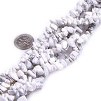 Genuine White Howlite Turquoise Chip Beads 5-8mm Irregular Shaped Tumbled Chips Stone Loose Bead for Jewelry Making 1 Strand 32" - color: White Howlite Turquoise