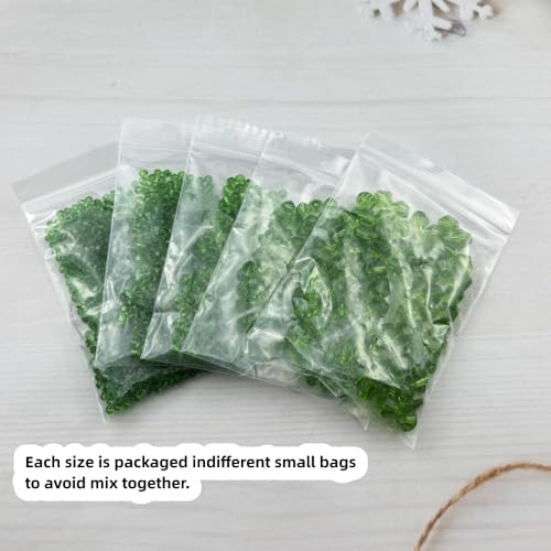 1310pcs Bicone Crystal Glass Beads 2mm 3mm 4mm 6mm 8mm Faceted Crystal Spacer Beads for Bracelets Necklace Pendants Earrings DIY Jewelry Craft Making(Grass Green) - color: Grass Green
