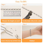 YOUBEIYEE 2 Meters Stainless Steel Jewelry Making Chains Oval Link Chains Bulk for Women Necklace DIY with Jewelry Accessories - color: Dumbbell Silver