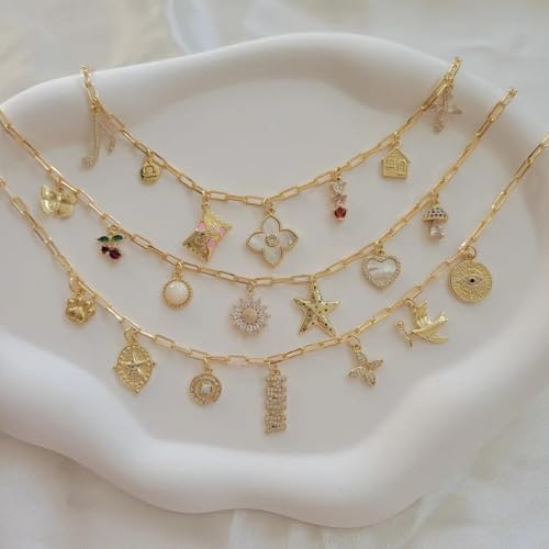 10PCS Gold Paperclip Chains Necklace Bulk 2.5MM 24 Inches 18K Gold PVD Plated Stainless Steel Finished Paperclip Link Chain Bulk forJewelry Making - color: gold, size: 2.5MM * 24 Inches