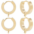 Beebeecraft 1 Box 16Pcs Huggie Hoop Earring Findings 24K Gold Plated Round French Leverback Earring Hooks with 316 Surgical Stainless Steel Pin for Jewelry Making DIY Crafts (13x15mm) - color: Gold