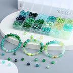 DUQGUHO St Patricks Day Beads for Jewelry Making, 8mm Green Glass Beads for Bracelet, Green Bead for Beaded Plants Necklace Crafts DIY 360PCS - color: 5-Green