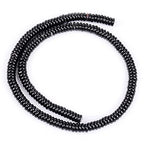 JOE FOREMAN 2x6mm Natural Polished Black Agate Stone Heishi Disc Rondelle Spacer Beads for Jewelry Making Full 15" Strand Energy Stone Healing Power Crystal - color: Black Agate