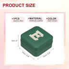 PATIKIL Travel Jewelry Case,E Initial Small Travel Jewelry Box Organizer Rings Earrings Storage Case Personalized Gifts for Women Girls Birthday Christmas Bridesmaid Gifts,Dark Green - style: E