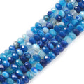 6mm Dyed Blue Brazilian Agate Faceted Rondelle Loose Beads Jewelry Making DIY Bead 16 Inch - color: Dyed Blue Brazilian Agate