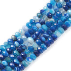 6mm Dyed Blue Brazilian Agate Faceted Rondelle Loose Beads Jewelry Making DIY Bead 16 Inch - color: Dyed Blue Brazilian Agate
